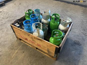 Various gas bottles