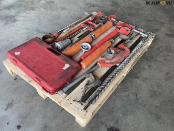 Various tools on pallet.