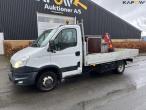 Iveco Daily 35C Flatbed truck with crane 1