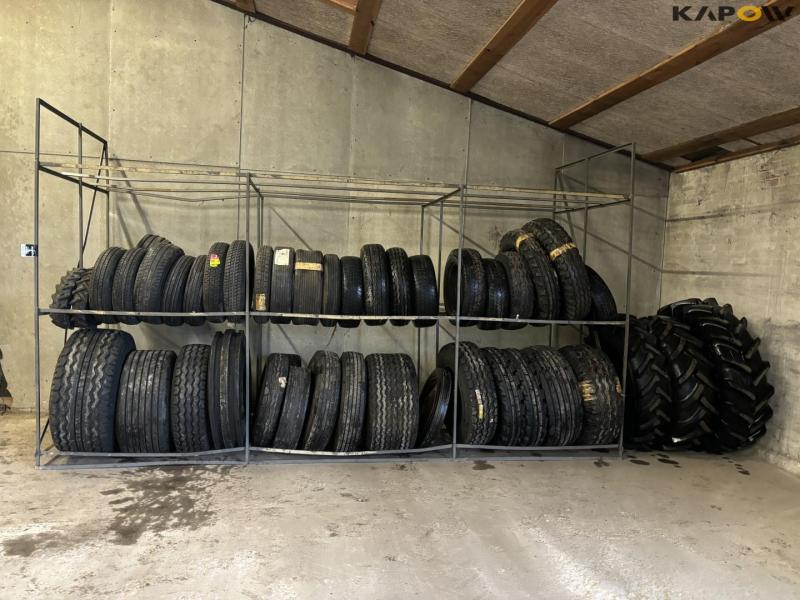 Large lot of tires + shelving 1