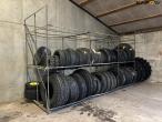 Large lot of tires + shelving 69