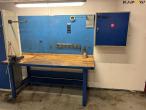 Workshop table, blackboard and cabinet 1