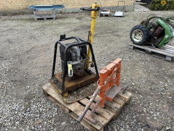 Wacker plate vibrator and tile mower